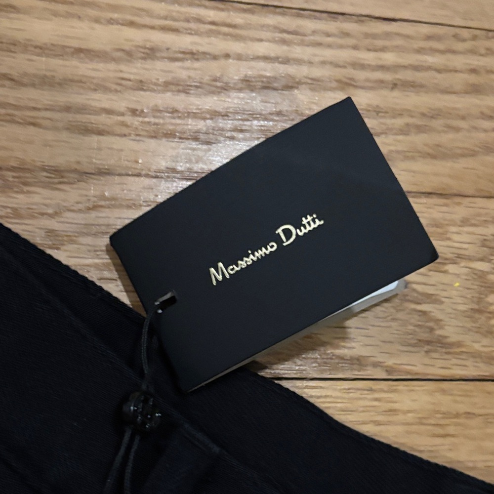 Massimo Dutti Men's Black Straight Leg Raw Hem Jeans, NWT - Picture 2 of 8